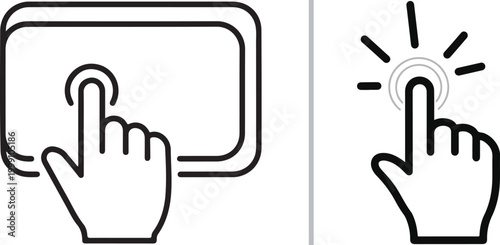 Touch screen gesture icons isolated on white background