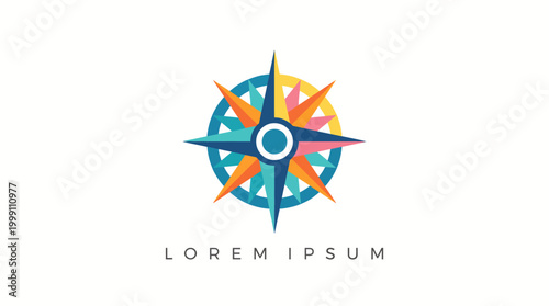This image features a vibrant compass symbol, showcasing an array of colors emanating in a circular pattern, representing guidance and exploration in life and adventure.