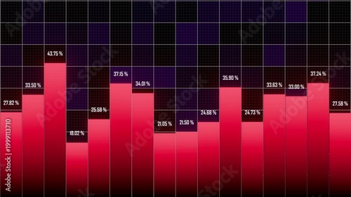 Abstract Data Graph Loop Animation with Rising and Falling Bars