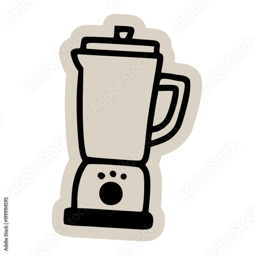 Blender scrapbook collage style, mixer, electric food processor, kitchen appliance, smoothie maker, beverage mixer, cooking tool, paper cutout junk journal