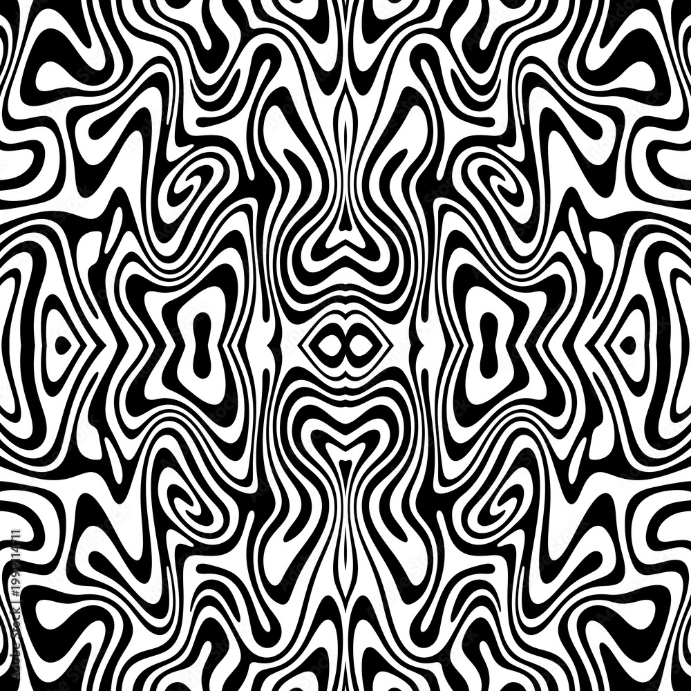 Fototapeta premium Black seamless ornamental pattern on a transparent background