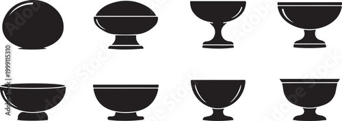 Black coffee cups icons set isolated on white Vector