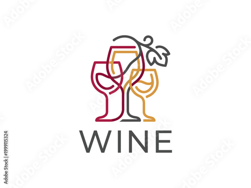 This elegant logo represents wine with intertwined glasses, showcasing sophistication and artistry, perfect for a winery or wine-related business looking to convey elegance.