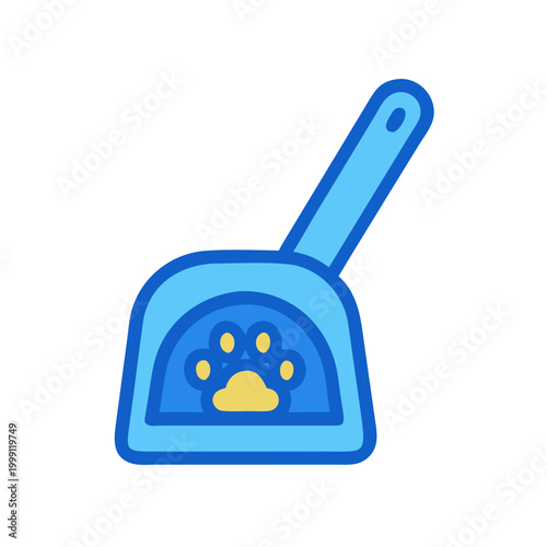 Cartoon pet waste scoop with paw print decoration