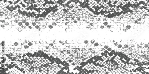 Tableau sur toile Black and white snake skin pattern texture with repeating geometric diamond shap