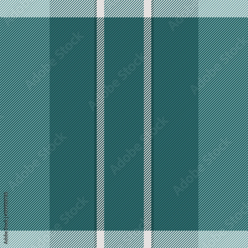 Pano textile fabric texture, femininity check seamless vector. Craft tartan background pattern plaid in cyan and matte teal colors.