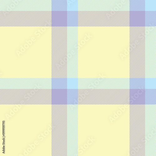 Contour plaid tartan textile, neutral vector texture fabric. Horizon check seamless pattern background in light and indigo colors.