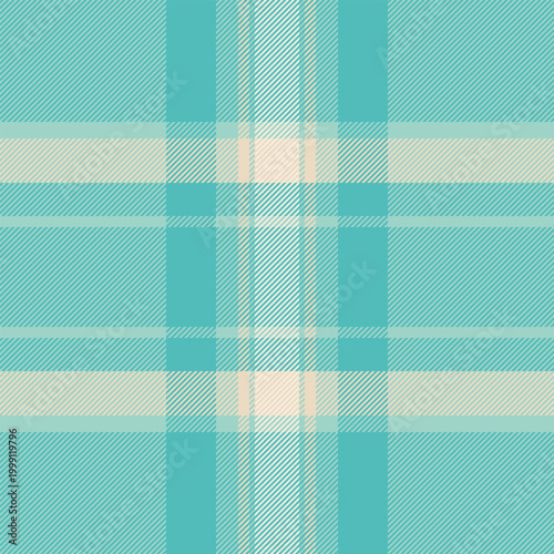 Classic tartan plaid pattern in refreshing teal and neutral tones. A versatile backdrop for fashion, textiles, or creative projects needing a timeless, textured feel.