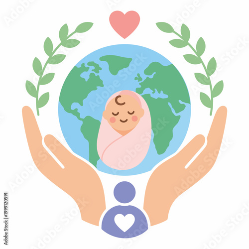 Global Midwife Care Baby Flat Icon