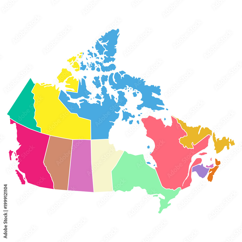 Fototapeta premium Canada map symbol shape, travel web flat concept icon vector illustration .