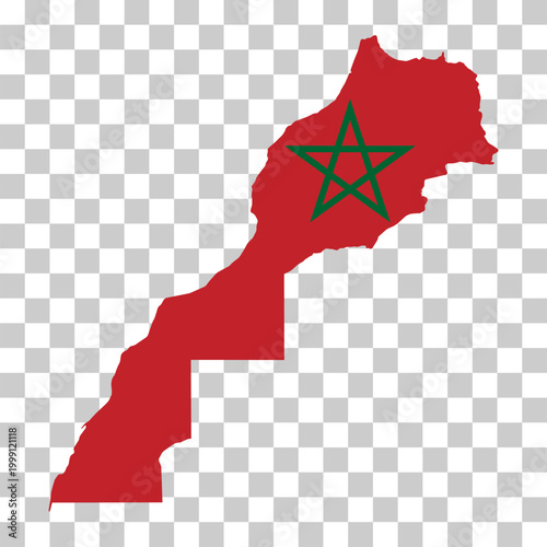 Morocco map symbol shape, travel web flat concept icon vector illustration .