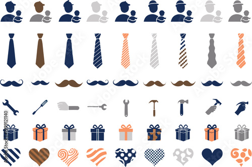 Comprehensive collection of fatherhood and home workshop icons