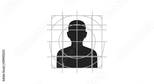 Golden Ratio Human Face Outline Design.