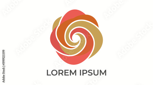 A visually captivating swirling logo design that combines flowing shapes and warm colors, embodying creativity and elegance for various branding applications.