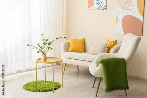 Interior of light living ro...