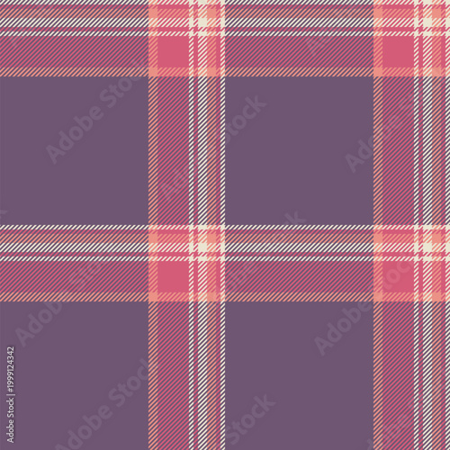 Multicolor texture check seamless, fire tartan textile pattern. Handmade vector plaid background fabric in red and pastel colors.