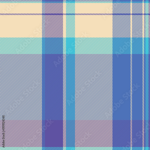 Rug check textile vector, attire seamless background pattern. Picnic fabric tartan plaid texture in light and blue colors.