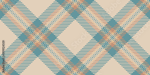 Kilt seamless plaid tartan, service pattern background textile. No people vector texture fabric check in light and cyan colors.