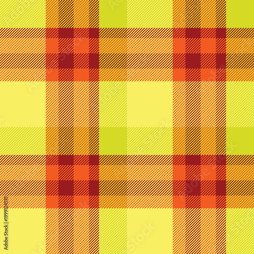 Mid background vector textile, drawing plaid seamless check. Elegance tartan pattern fabric texture in yellow and bright colors.
