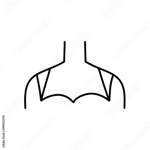 Women Neckline Styles Vector Illustration, Minimal Fashion Top Outline design.