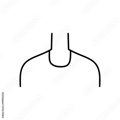 Women Neckline Styles Vector Illustration, Minimal Fashion Top Outline design.