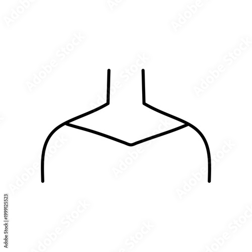 Women Neckline Styles Vector Illustration, Minimal Fashion Top Outline design.