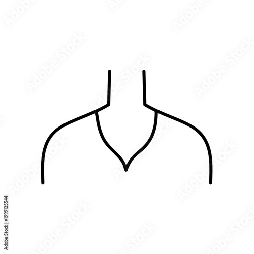 Women Neckline Styles Vector Illustration, Minimal Fashion Top Outline design.