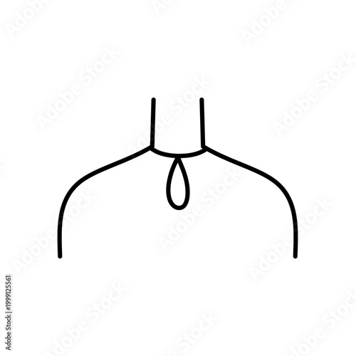 Women Neckline Styles Vector Illustration, Minimal Fashion Top Outline design.