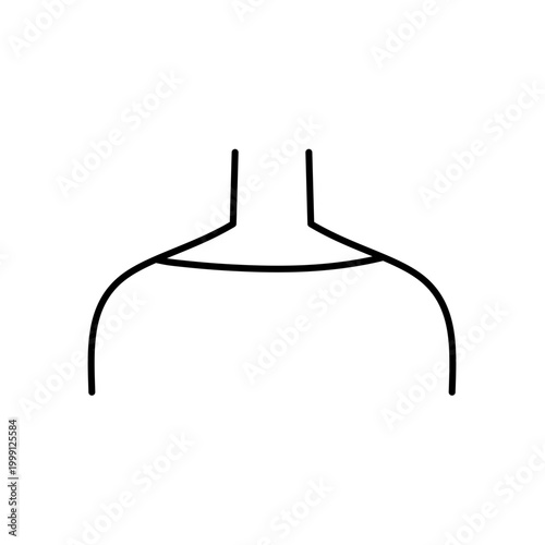 Women Neckline Styles Vector Illustration, Minimal Fashion Top Outline design.