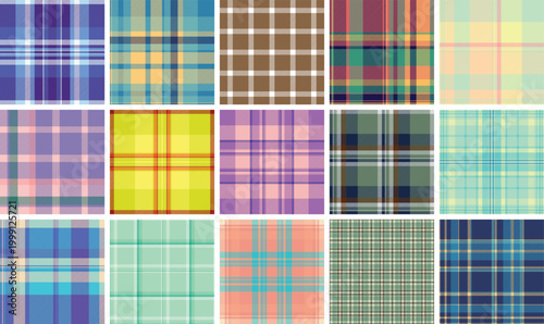 Spring inspired plaid bundle for promotional graphics. The pack supports banners, social media posts, and seasonal print materials. Vector scalability supports impact.