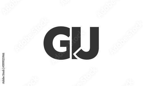GIJ logo design template with strong and modern bold text. Initial based vector logotype featuring simple and minimal typography. Trendy company identity.
