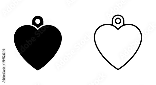 Black and white heart shaped pendants with bail on top