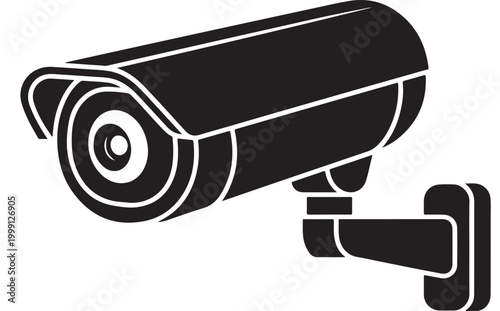 Security Camera Silhouette for CCTV Surveillance Systems and Home Safety Monitoring Technology Designs