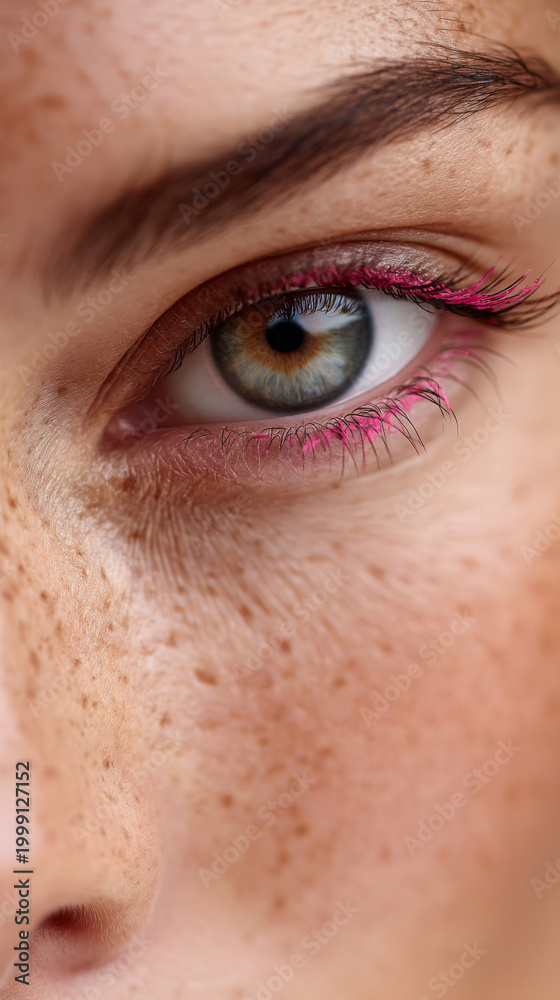 Obraz premium Celebrating natural beauty and skin positivity in unfiltered close-up portrait for authentic expression