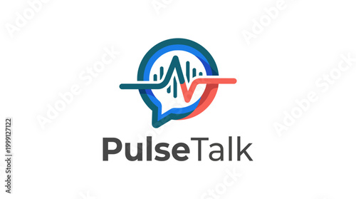 The PulseTalk logo embodies the essence of communication with a dynamic wave design, showcasing connection, clarity, and modernity in a vibrant color scheme.