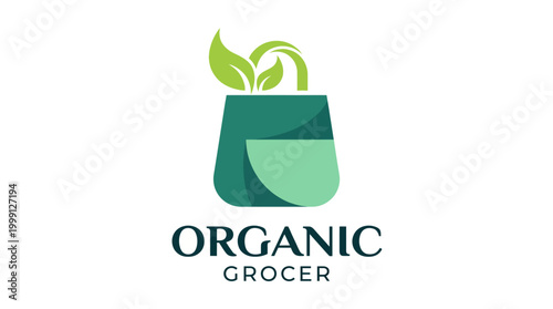 Принти на полотні This image highlights a modern shopping bag filled with green leaves, representing an eco-friendly grocery shopping experience and organic produce choices