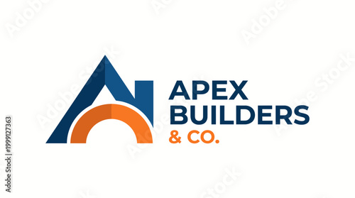 This logo represents Apex Builders & Co., featuring a modern design with a stylized house and circular shape, symbolizing construction and reliability in the industry.