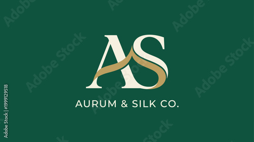 An elegant logo combining initials 'AS' with luxurious colors represents a high-end brand, suitable for fashion, lifestyle, or silk products targeting discerning consumers.