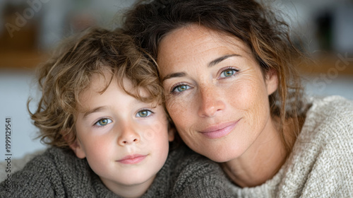 Mother and child portrait embracing empathy and unconditional love