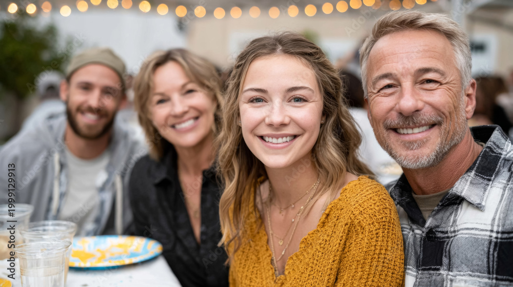 Naklejka premium Joyful milestone celebration with chosen family gathering