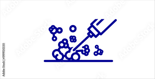 Cleaning service tools outline icons set. spray bottle, foam bubbles, surface cleaning, hygiene sanitation, household chores, disinfecting liquid, maintenance equipment, wash concept