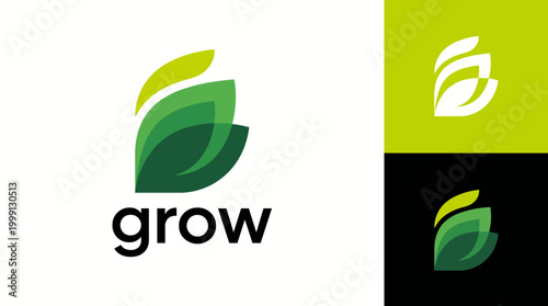 The image illustrates a sleek and modern leaf design representing growth, sustainability, and vitality—a perfect addition for brands focused on nature and health.