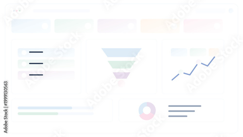Sales funnel dashboard interface with KPI widgets growth chart business analytics reporting panels SaaS admin template for CRM lead conversion tracking and revenue teams.