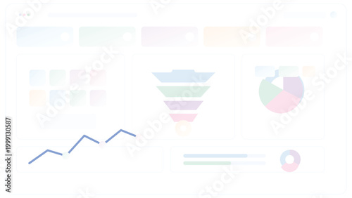 Funnel analytics dashboard with pie chart growth graph reporting SaaS admin interface template for marketing CRM revenue tracking systems