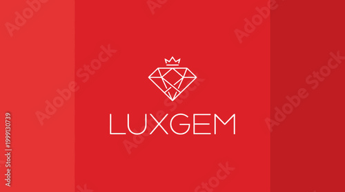 A sleek and modern logo featuring a diamond with a crown, conveying luxury and elegance, ideal for high-end jewelry brands seeking a prestigious visual identity.