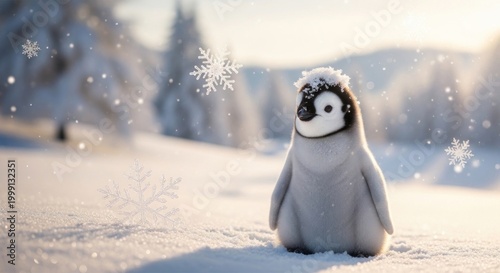 penguin in the snow
