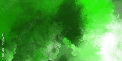 Abstract Green Watercolor Texture Background with Bright and Dark Hues and White Space for Creative Design