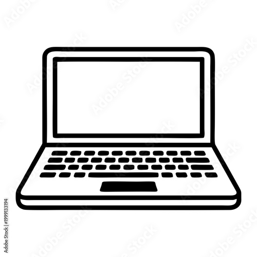 Laptop Icon Line Style, Computer Device Technology Outline Vector