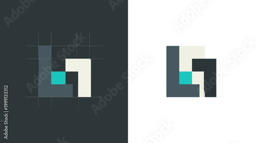 A visually appealing geometric design exploring forms and contrast, featuring a blend of colors and shapes that resonate with modern art enthusiasts and design professionals.