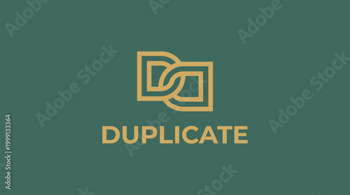 This visually captivating logo design integrates overlapping shapes to represent duplication and innovation, ideal for branding in technology or digital services.